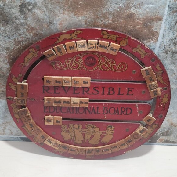 Vintage Cress Reversible Educational Board Cressco Educational Board Spelling Co - Picture 4 of 14